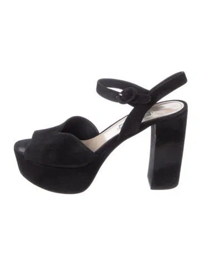 Pre-owned Prada Suede Slingback Pumps In Black