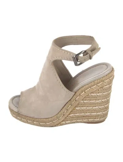 Pre-owned Prada Suede Slingback Pumps In Neutral