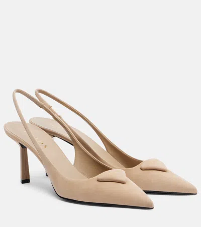 Prada Suede Slingback Pumps In Nude