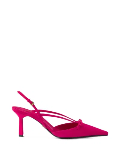 Prada Suede Slingback Pumps In Pink