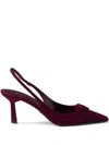 Prada Pointed Toe Leather Slingback Pumps In Red