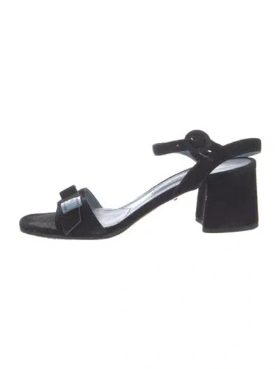 Pre-owned Prada Suede Slingback Sandals In Black