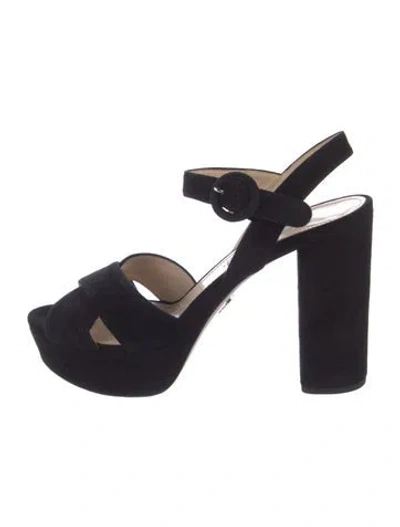 Pre-owned Prada Suede Slingback Sandals In Multi