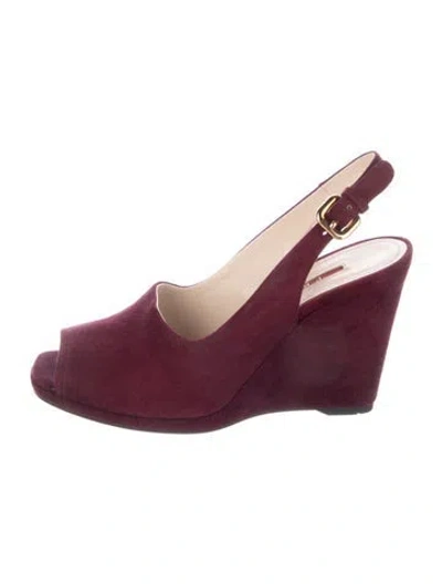 Pre-owned Prada Suede Slingback Sandals In Purple