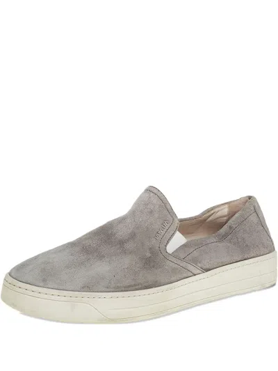 Pre-owned Prada Suede Slip-on Sneakers