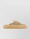 Prada Suede Slippers With Espadrille Sole And Round Toe