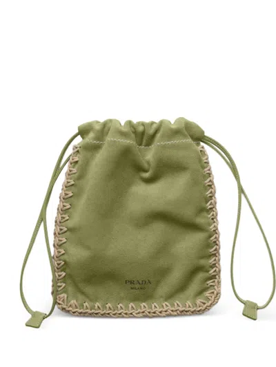 Prada Suede Smartphone Case In Green
