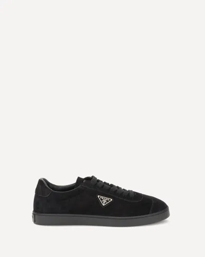 Prada Suede Sneakers In Black