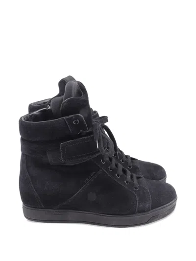 Pre-owned Prada Suede Sneakers In Black