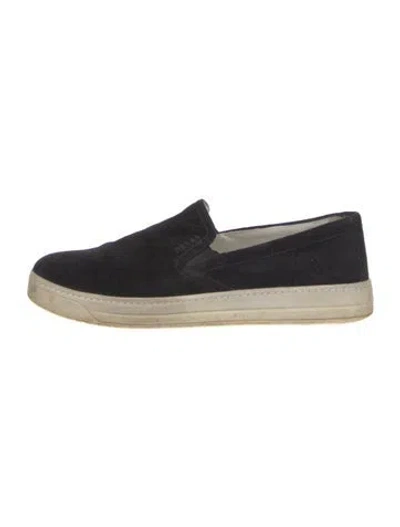 Pre-owned Prada Suede Sneakers In Black