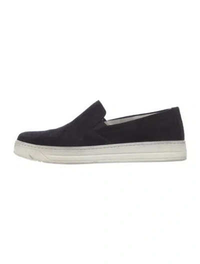 Pre-owned Prada Suede Sneakers In Black