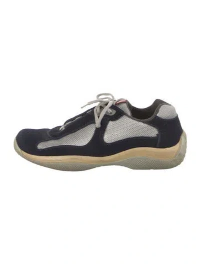 Pre-owned Prada Suede Sneakers In Black