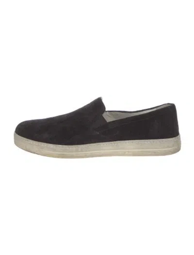 Pre-owned Prada Suede Sneakers In Black