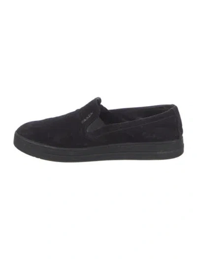Pre-owned Prada Suede Sneakers In Black