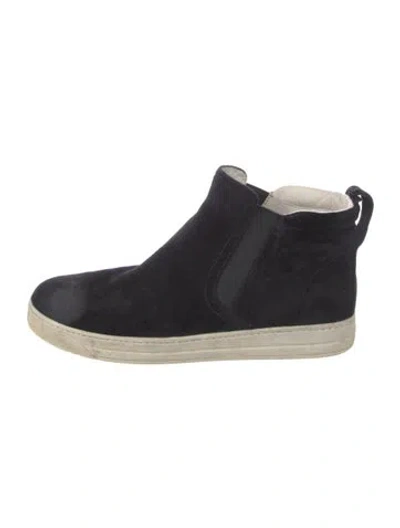Pre-owned Prada Suede Sneakers In Black