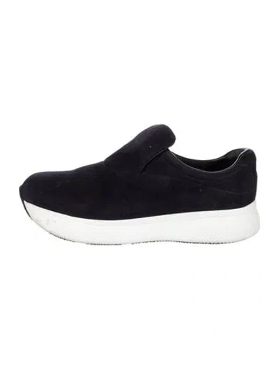 Pre-owned Prada Suede Sneakers In Black
