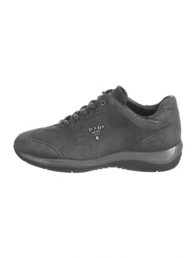 Pre-owned Prada Suede Sneakers In Black