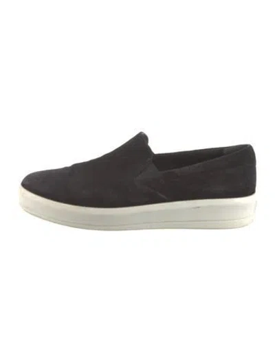 Pre-owned Prada Suede Sneakers In Black