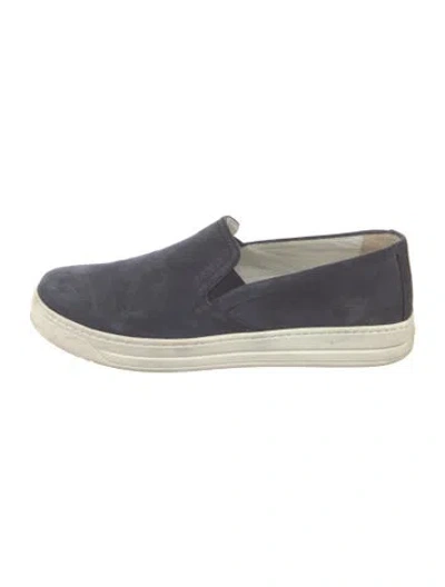 Pre-owned Prada Suede Sneakers In Blue