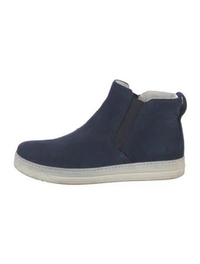 Pre-owned Prada Suede Sneakers In Blue