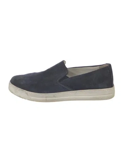 Pre-owned Prada Suede Sneakers In Blue