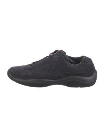 Pre-owned Prada Suede Sneakers In Blue
