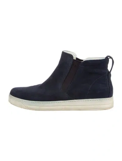 Pre-owned Prada Suede Sneakers In Blue