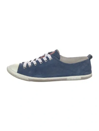 Pre-owned Prada Suede Sneakers In Blue