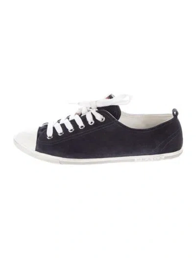 Pre-owned Prada Suede Sneakers In Blue