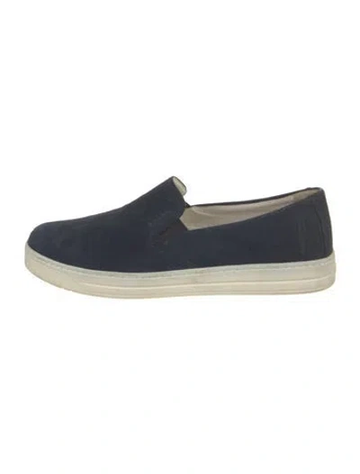 Pre-owned Prada Suede Sneakers In Blue