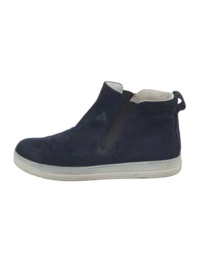 Pre-owned Prada Suede Sneakers In Blue