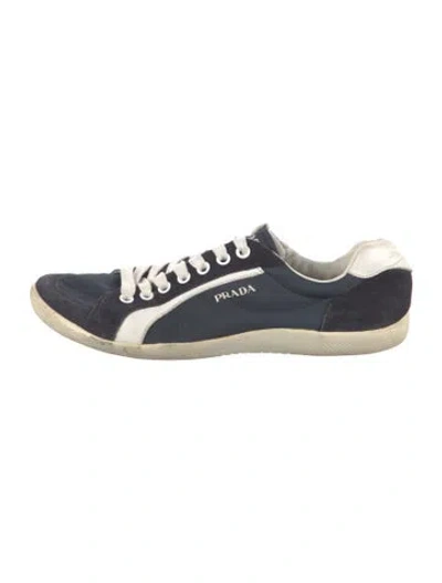 Pre-owned Prada Suede Sneakers In Blue