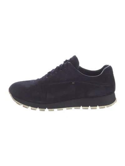 Pre-owned Prada Suede Sneakers In Blue