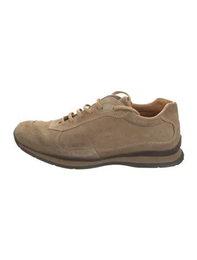 Pre-owned Prada Suede Sneakers In Brown