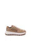 Prada Suede Sneakers In Brown