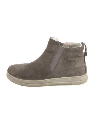 Pre-owned Prada Suede Sneakers In Gray