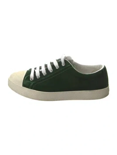 Pre-owned Prada Suede Sneakers In Green