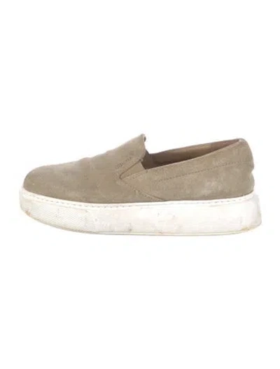 Pre-owned Prada Suede Sneakers In Green