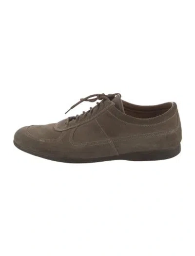 Pre-owned Prada Suede Sneakers In Green