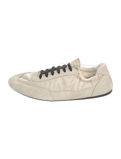 Pre-owned Prada Suede Sneakers In Neutral