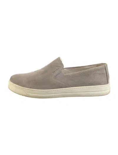 Pre-owned Prada Suede Sneakers In Neutral