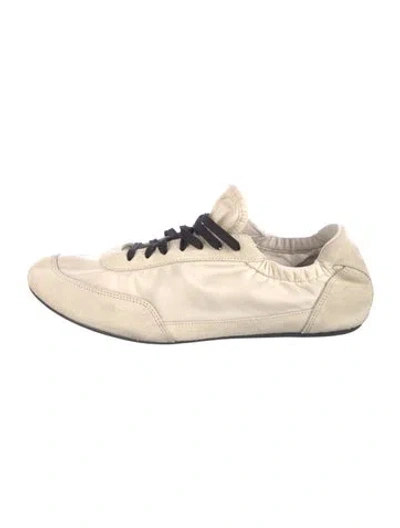 Pre-owned Prada Suede Sneakers In Neutral