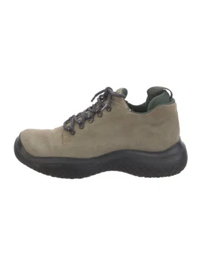 Pre-owned Prada Suede Sneakers In Neutral
