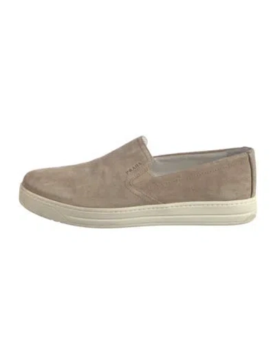 Pre-owned Prada Suede Sneakers In Neutral
