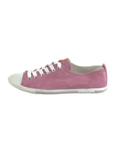 Pre-owned Prada Suede Sneakers In Pink