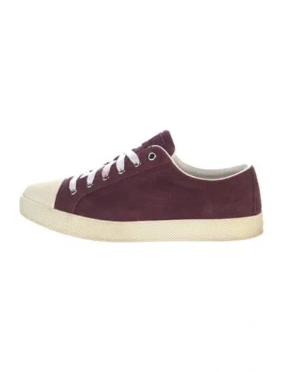 Pre-owned Prada Suede Sneakers In Purple