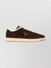 Prada Suede Sneakers Rubber Sole In Brown