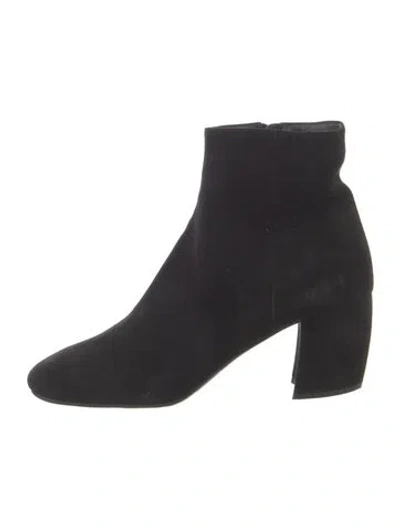 Pre-owned Prada Suede Sock Boots In Black