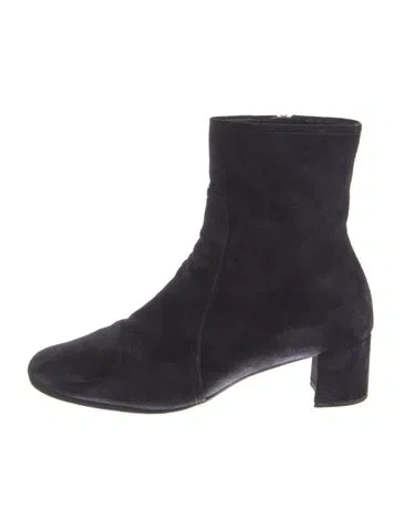 Pre-owned Prada Suede Sock Boots In Blue