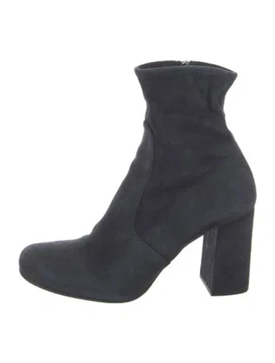 Pre-owned Prada Suede Sock Boots In Blue